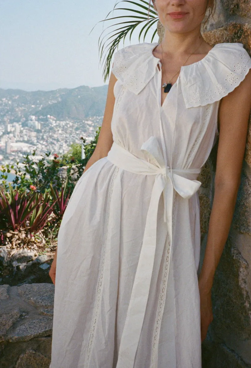 Sua White Embroidered Cotton Dress sold by Ciao Lucia product image thumbnail 2