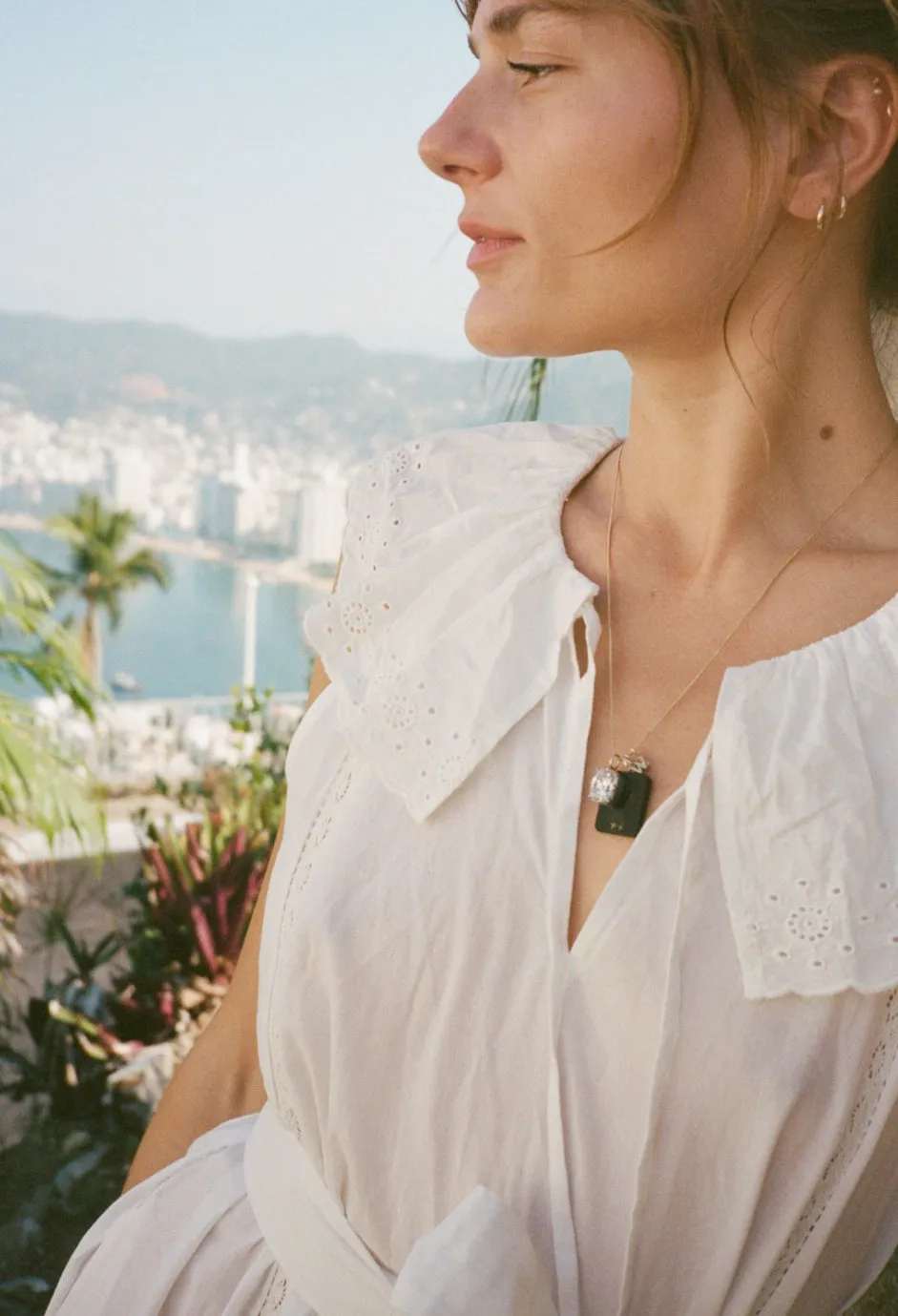 Sua White Embroidered Cotton Dress sold by Ciao Lucia product image thumbnail 3