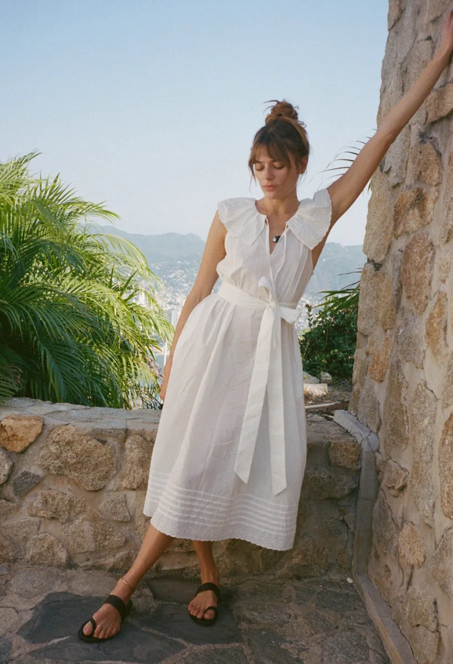 Sua White Embroidered Cotton Dress sold by Ciao Lucia product image thumbnail 4