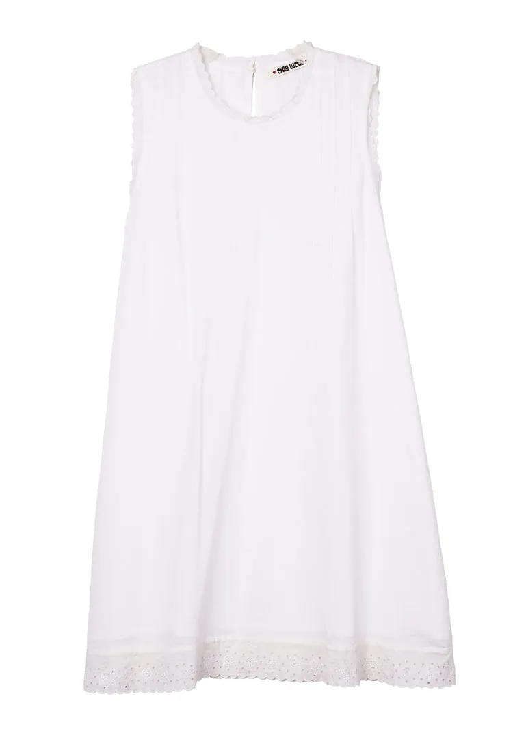 Ebba White Embroidered Cotton Dress sold by Ciao Lucia product image thumbnail 3