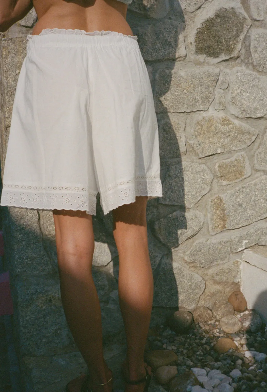 Neria White Embroidered Cotton Short sold by Ciao Lucia product image thumbnail 3