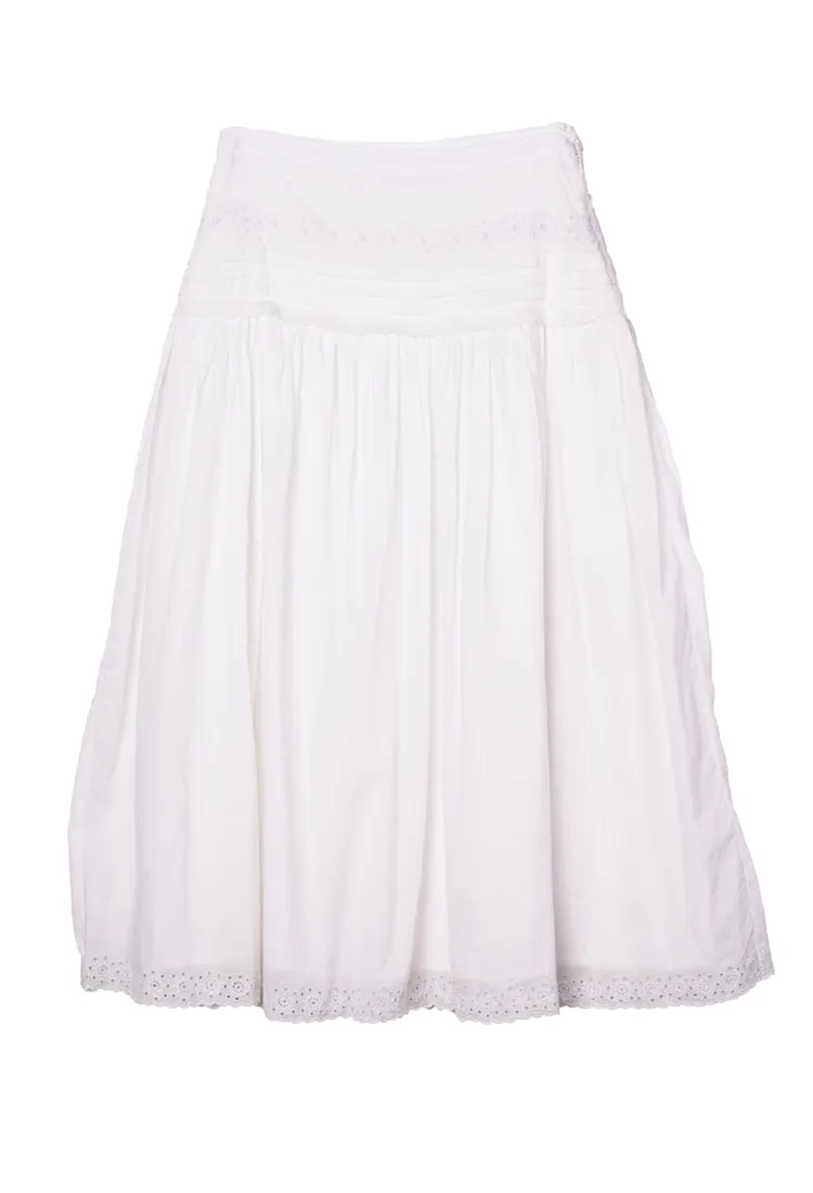 Irati White Embroidered Cotton Skirt sold by Ciao Lucia product image thumbnail 3
