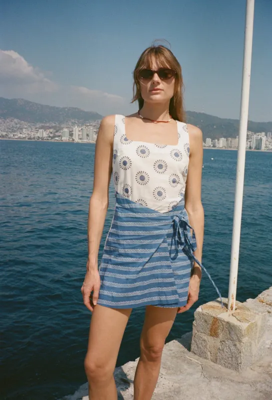 Kimo Sundial Block Print Cotton Dress made by Ciao Lucia