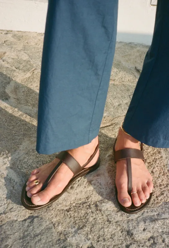 K. Jacques x Ciao Lucia Desma Brown T-Strap Sandal sold by Ciao Lucia