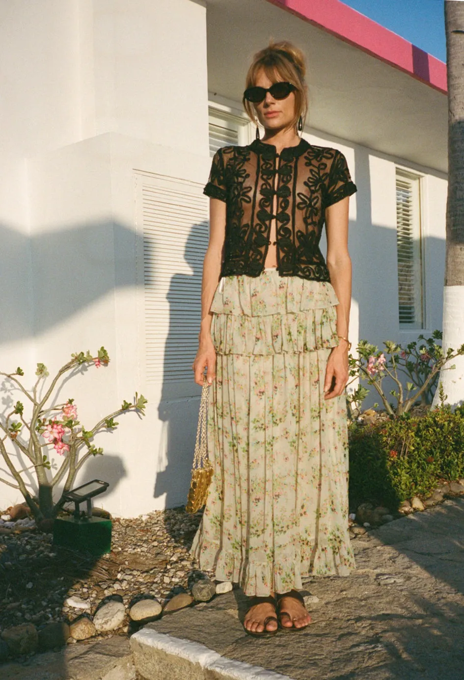 Lerden Jardin Silk Chiffon Skirt sold by Ciao Lucia product image thumbnail 4