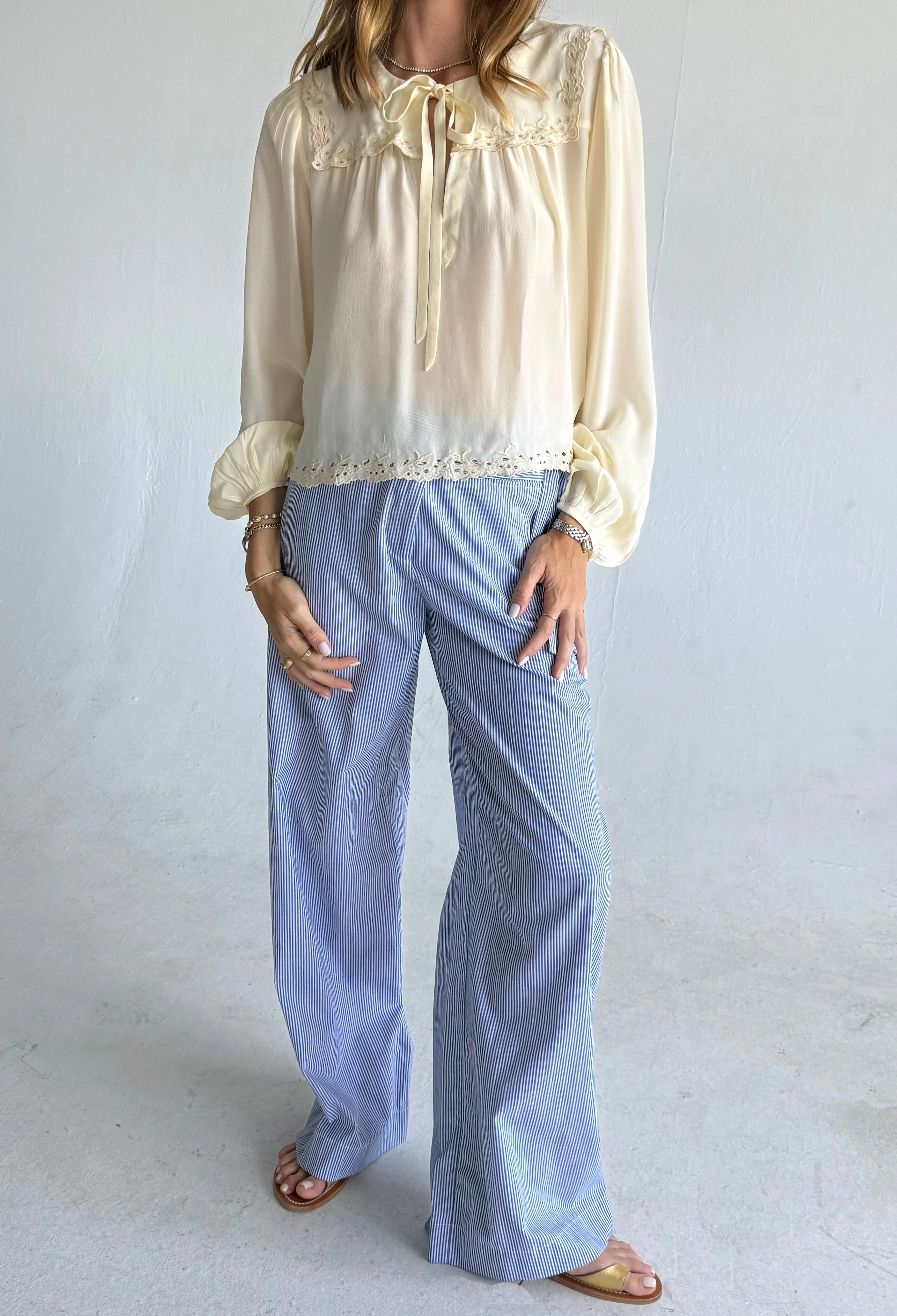 Jona Cream Silk Top sold by Ciao Lucia product image thumbnail 2