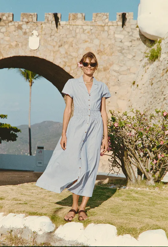 Naomi Stripe Cotton Dress made by Ciao Lucia