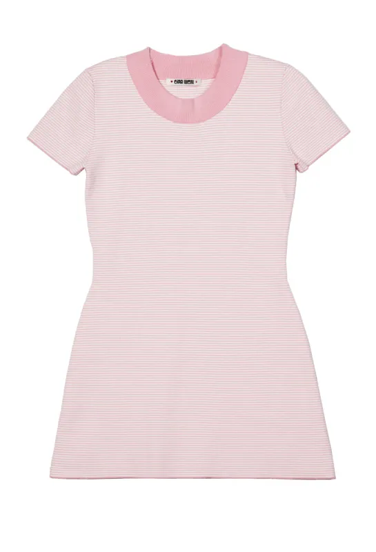 Ambre Dress Pink + White Stripe made by Ciao Lucia