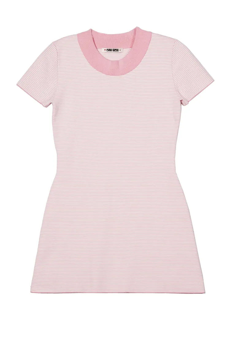 Ambre Dress Pink + White Stripe sold by Ciao Lucia