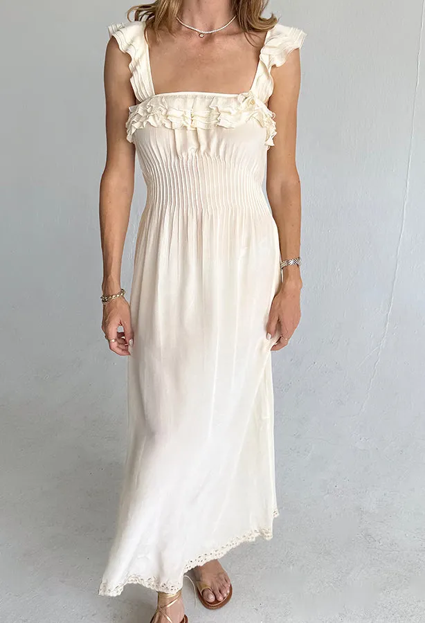 Amalie Cream Silk Dress sold by Ciao Lucia
