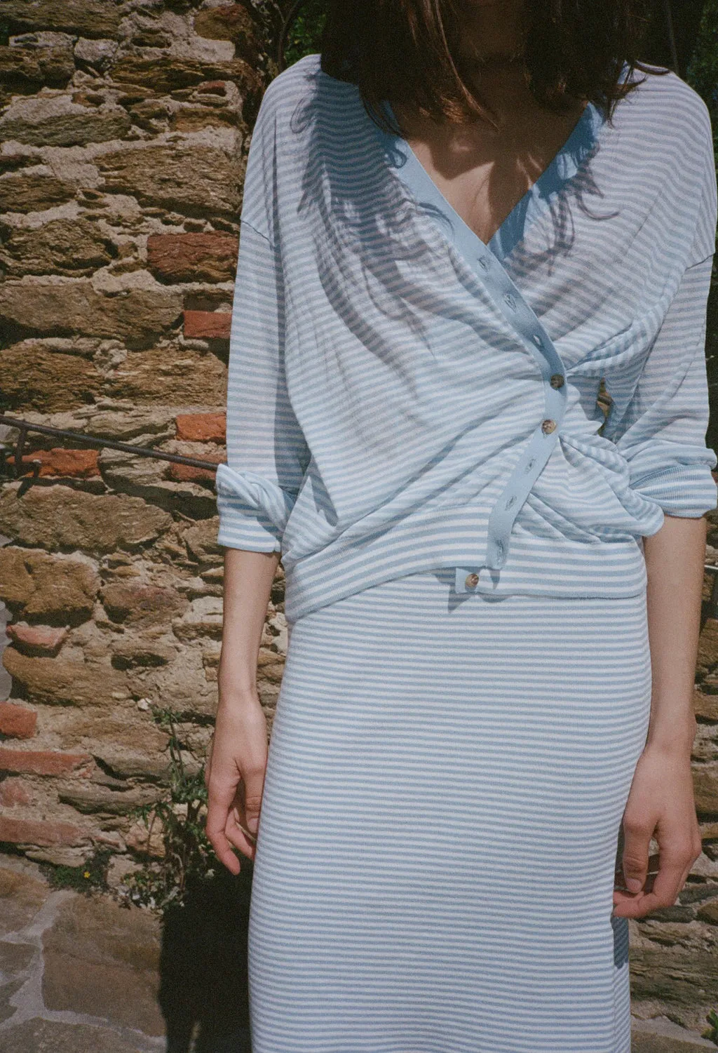 Jorgie Periwinkle Sheer Knit Cardigan sold by Ciao Lucia