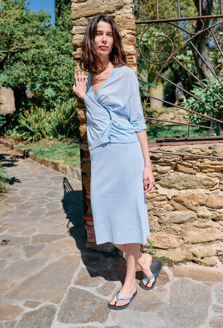 Faye Periwinkle Sheer Knit Skirt sold by Ciao Lucia product image thumbnail 4