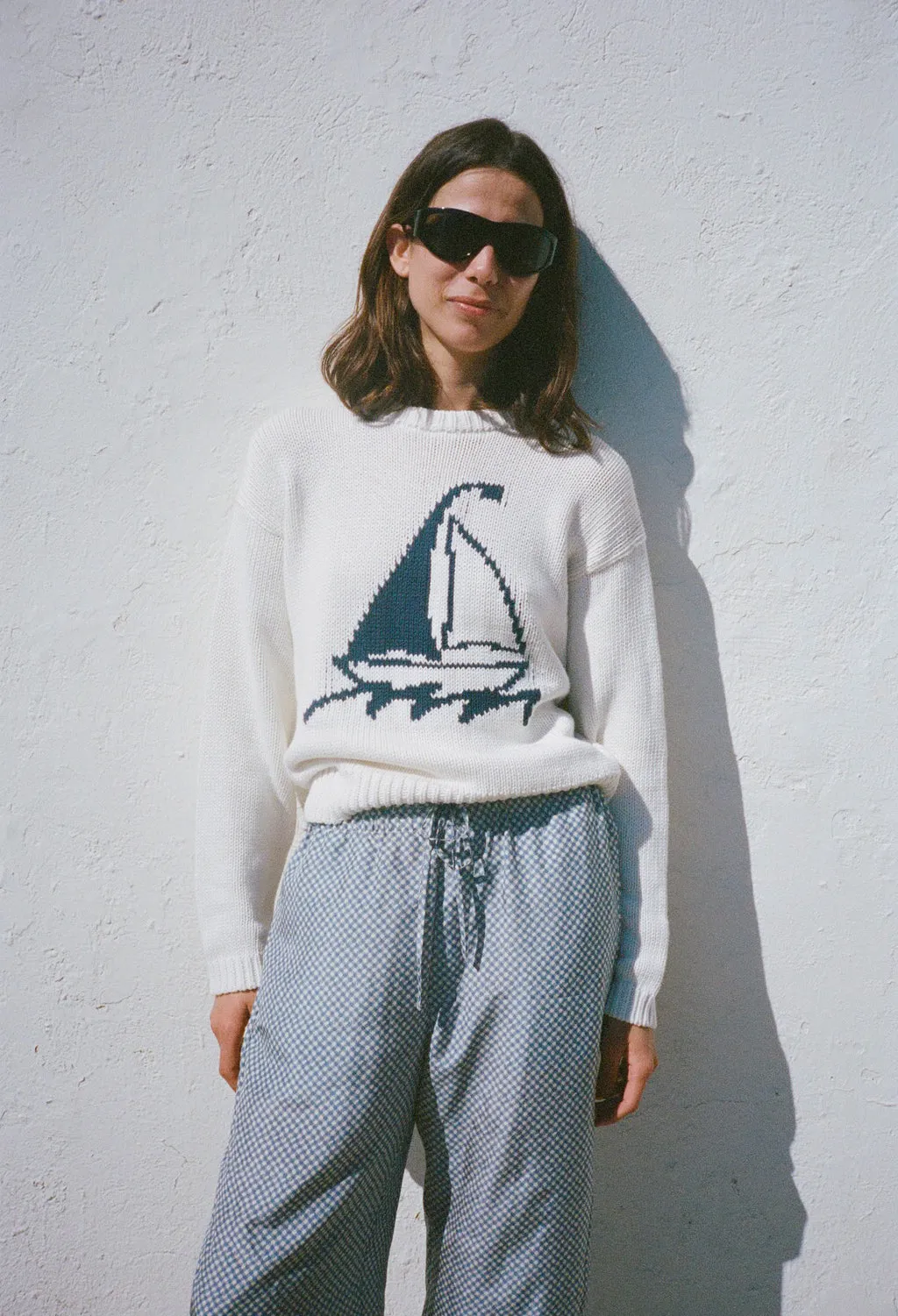 Josette Ivory Cotton Knit Pullover sold by Ciao Lucia