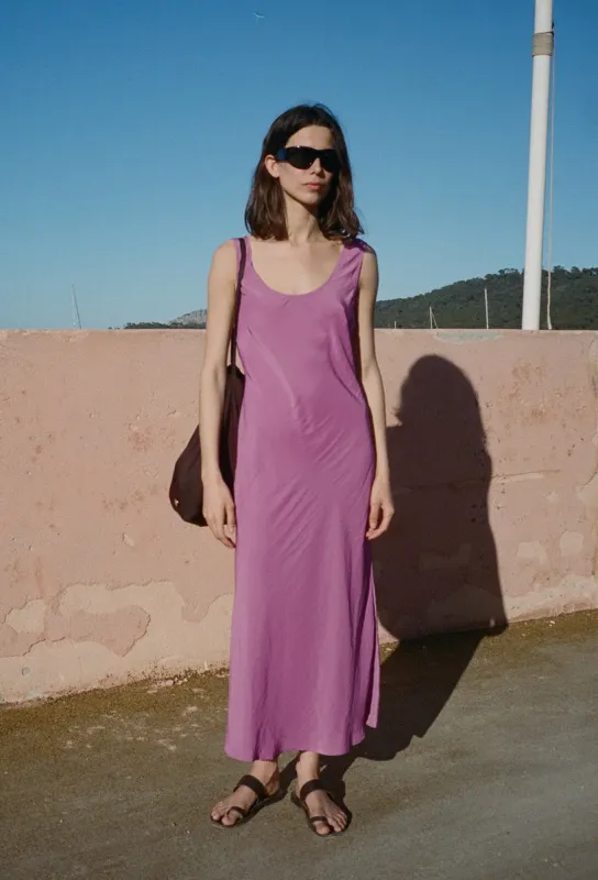 Leticia Orchid Satin Dress made by Ciao Lucia