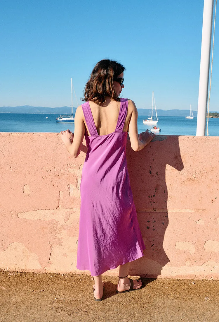 Leticia Orchid Satin Dress sold by Ciao Lucia product image thumbnail 4