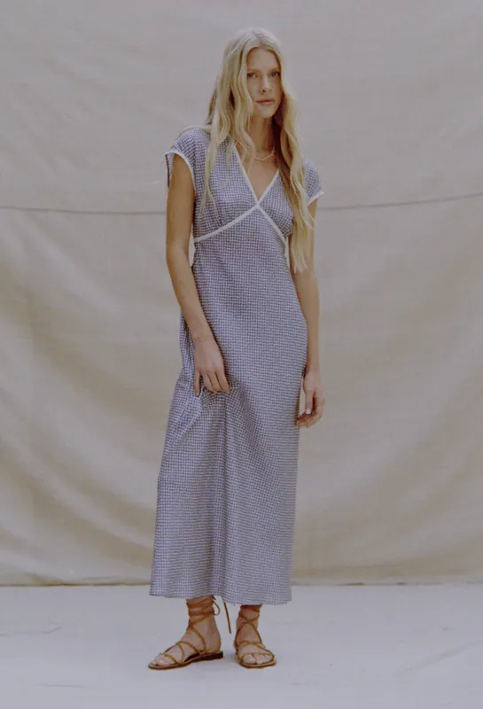 Indine Gingham Silk Dress made by Ciao Lucia