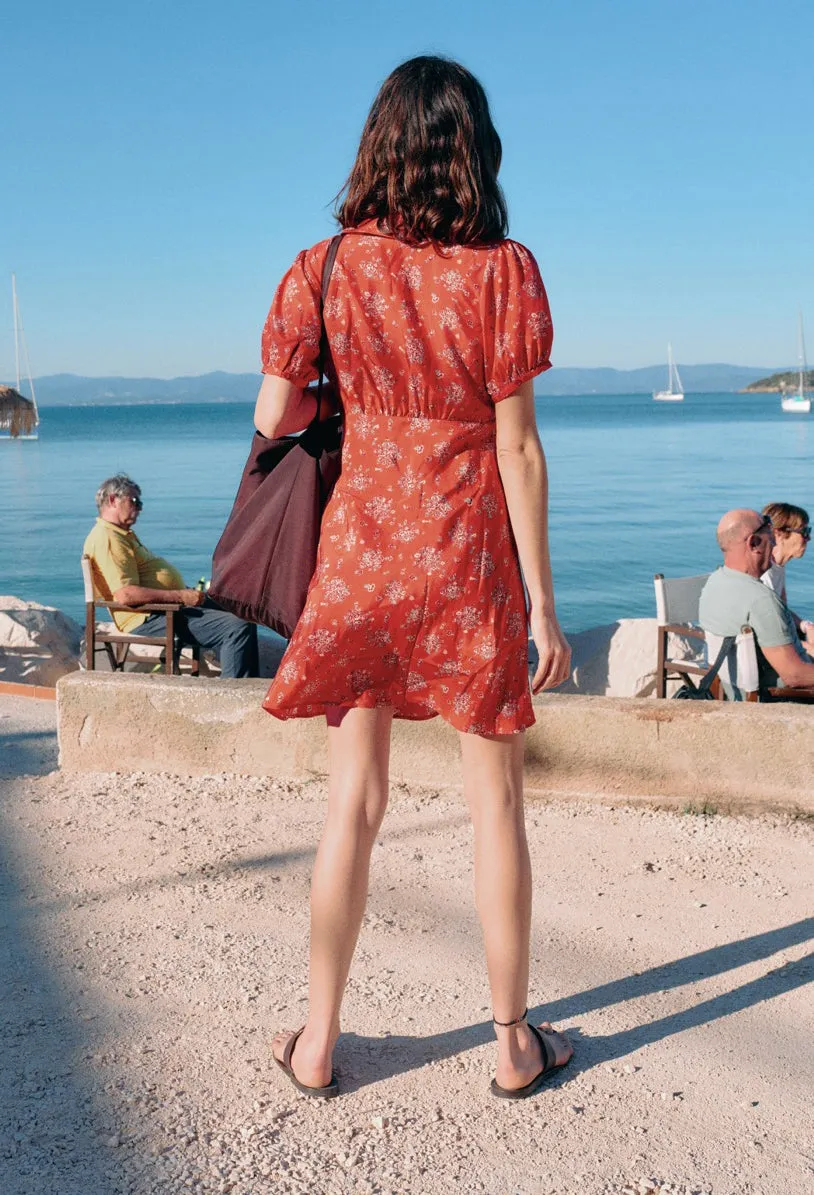 Alix Red Begonia Silk Dress sold by Ciao Lucia product image thumbnail 3