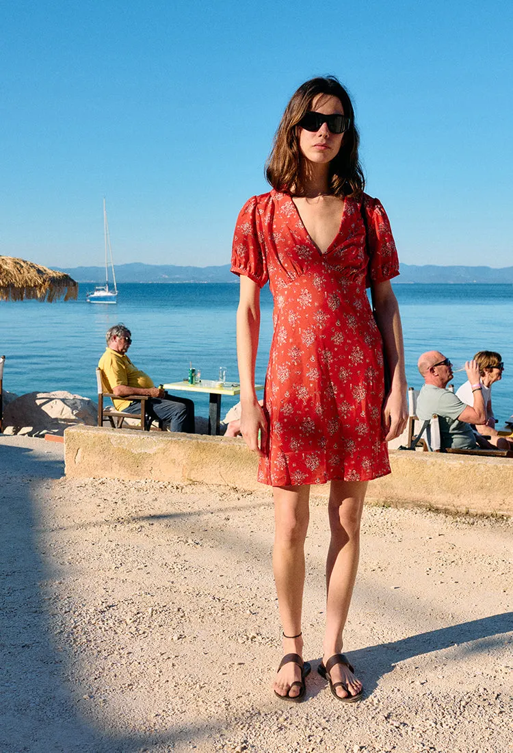 Alix Red Begonia Silk Dress sold by Ciao Lucia product image thumbnail 2