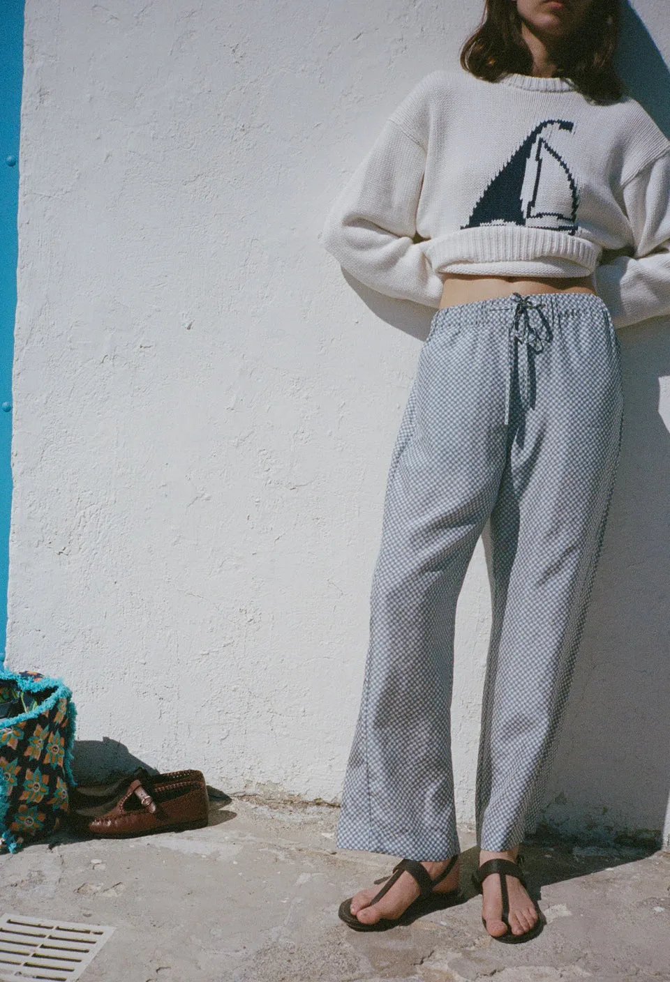 Dania Silk Gingham Pant sold by Ciao Lucia product image thumbnail 2