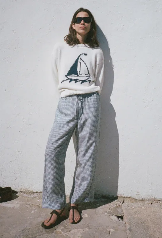 Dania Silk Gingham Pant made by Ciao Lucia