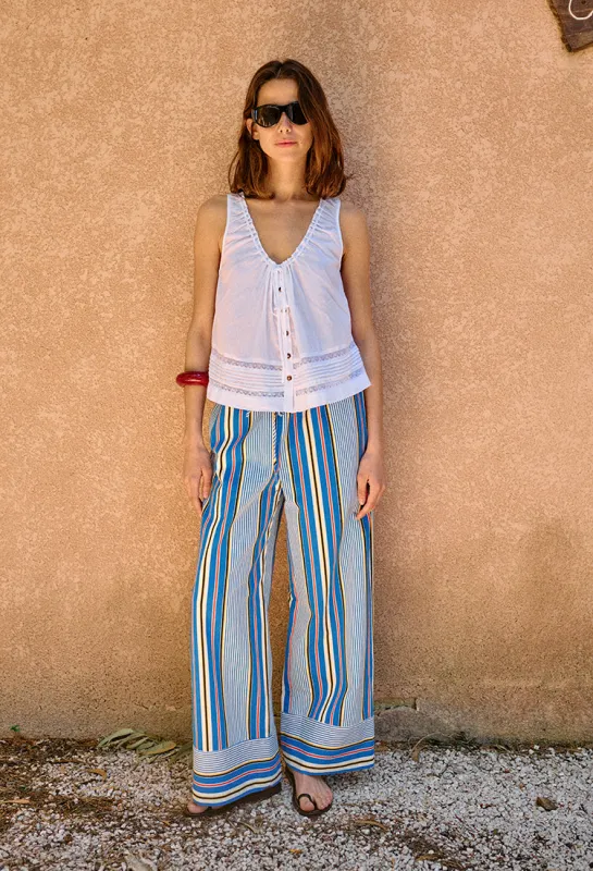 Yuli Stripe Twill Pant made by Ciao Lucia