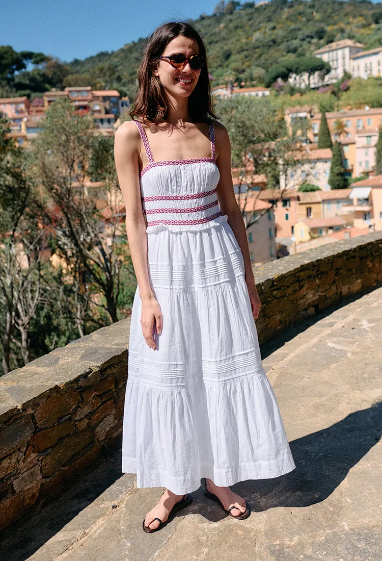 Carolyne Floral Embroidered White Voile Dress sold by Ciao Lucia product image thumbnail 5