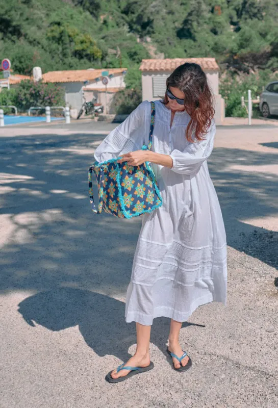 Ingrid White Cotton Voile Dress made by Ciao Lucia