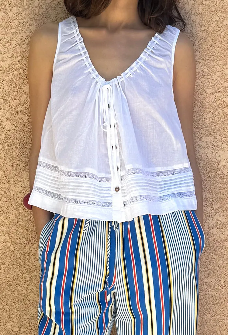 Eugenia White Cotton Voile Top sold by Ciao Lucia