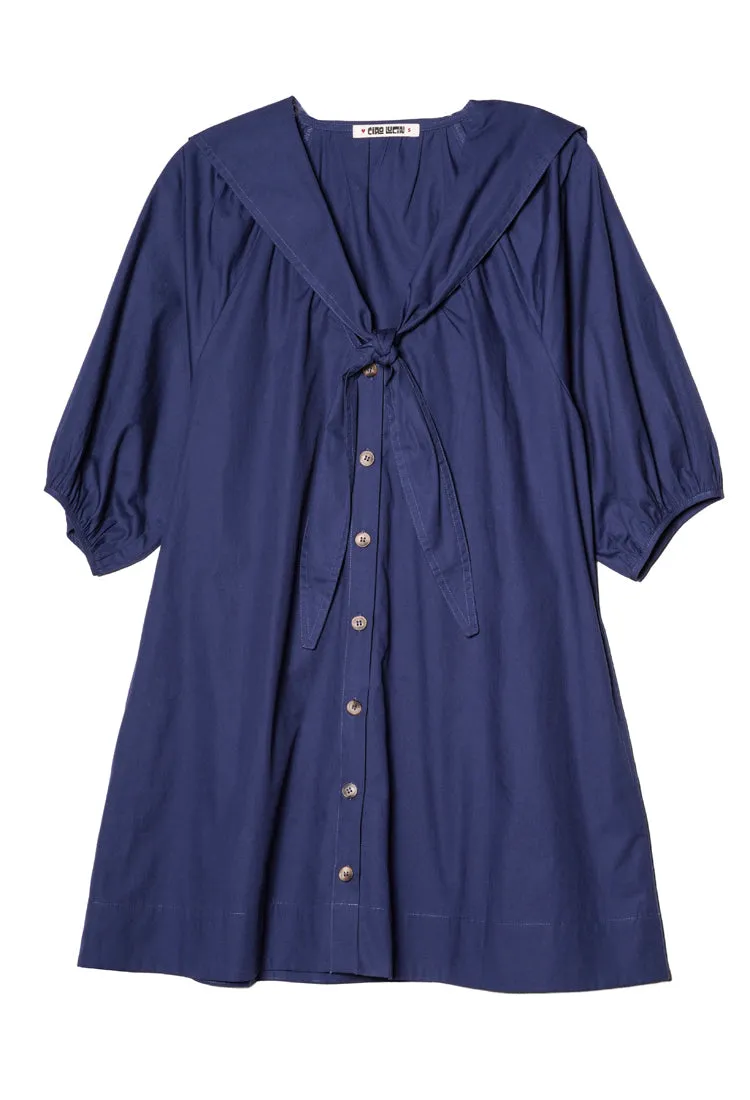 Clara Midnight Cotton Poplin Dress sold by Ciao Lucia product image thumbnail 4