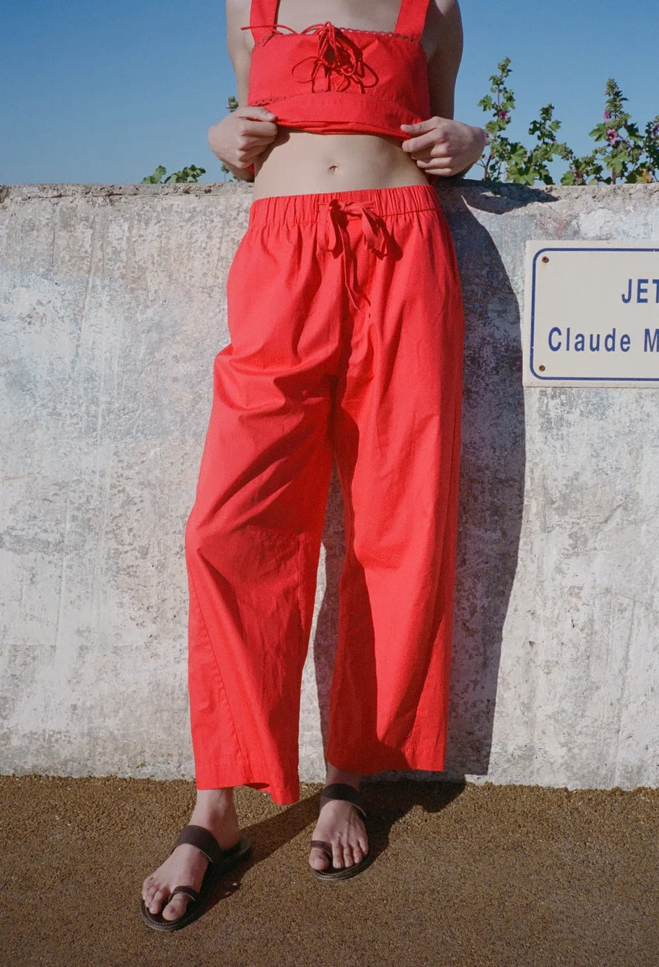 Dania Red Cotton Poplin Pant sold by Ciao Lucia product image thumbnail 2