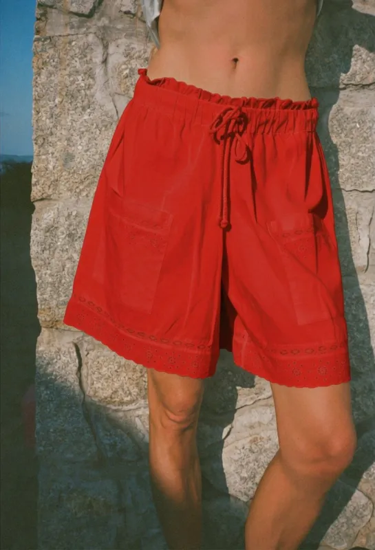 Neria Red Cotton Short made by Ciao Lucia