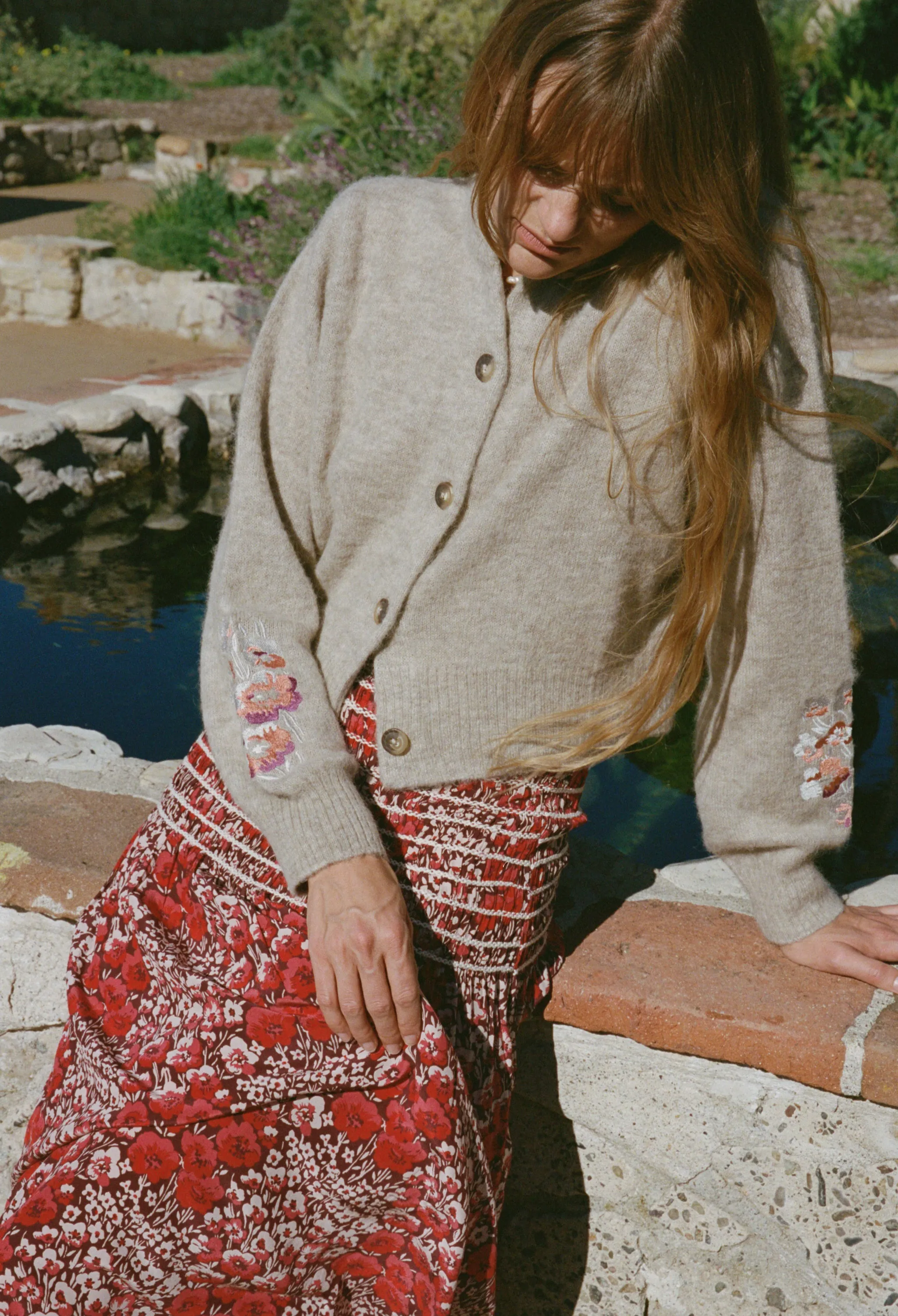 Olanna Smocked Silk Skirt Poppy sold by Ciao Lucia product image thumbnail 4