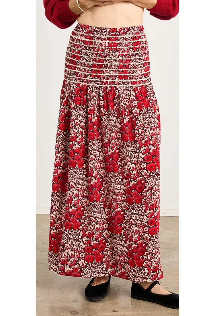Olanna Smocked Silk Skirt Poppy sold by Ciao Lucia product image thumbnail 5