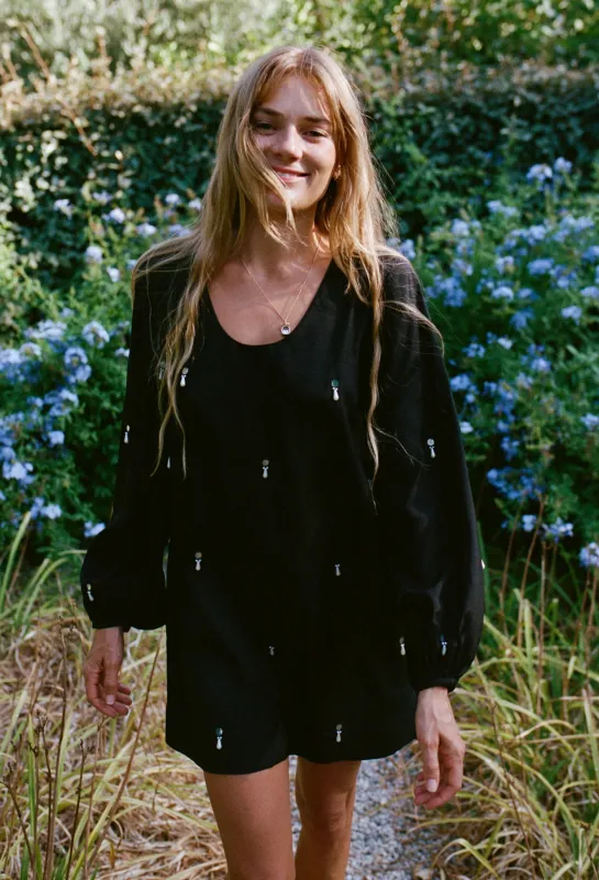 Mirey Black Dupioni Dress made by Ciao Lucia