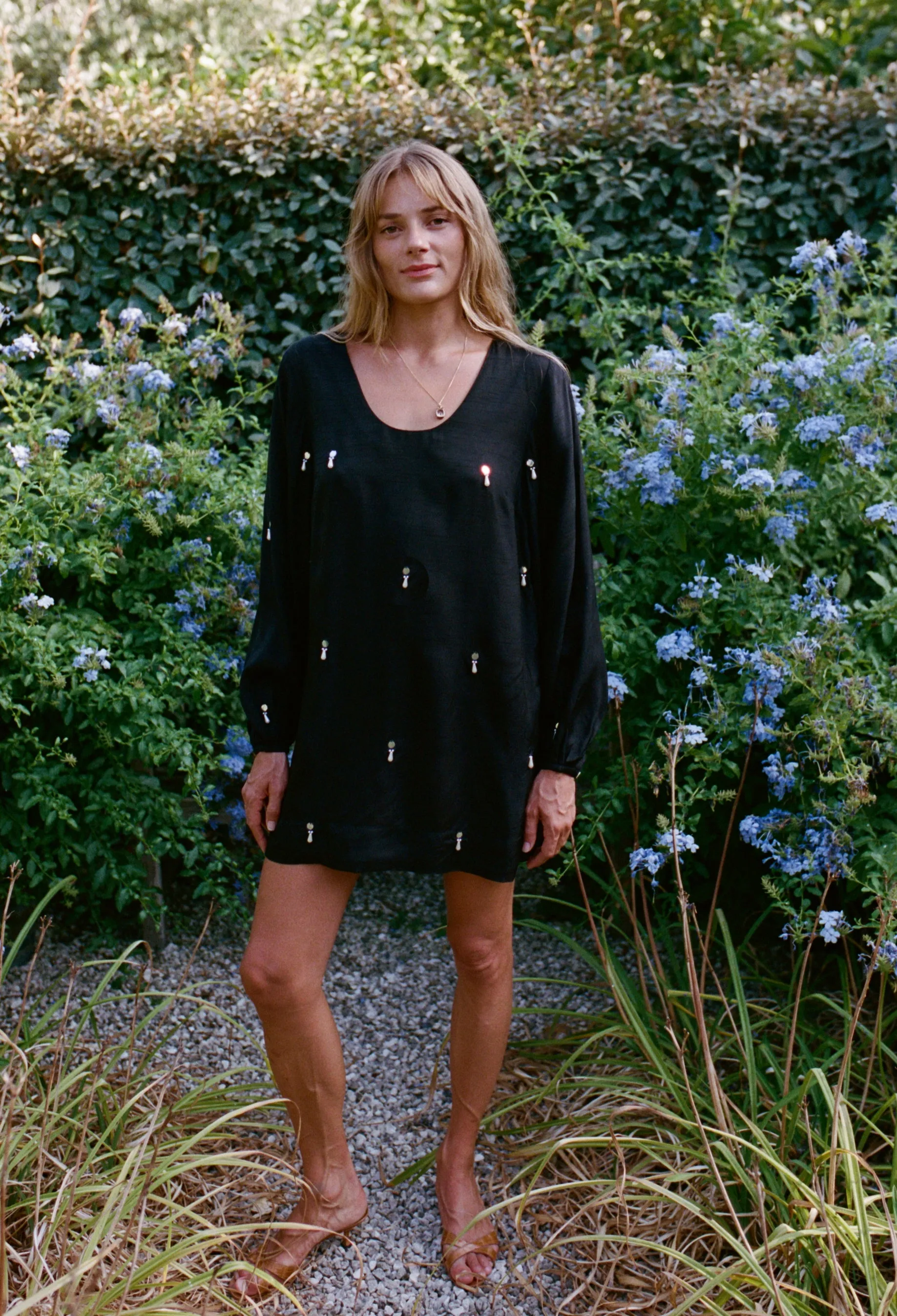 Mirey Black Dupioni Dress sold by Ciao Lucia product image thumbnail 4