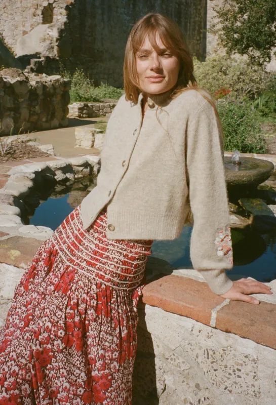 Liane Oatmeal Alpaca Cardigan made by Ciao Lucia