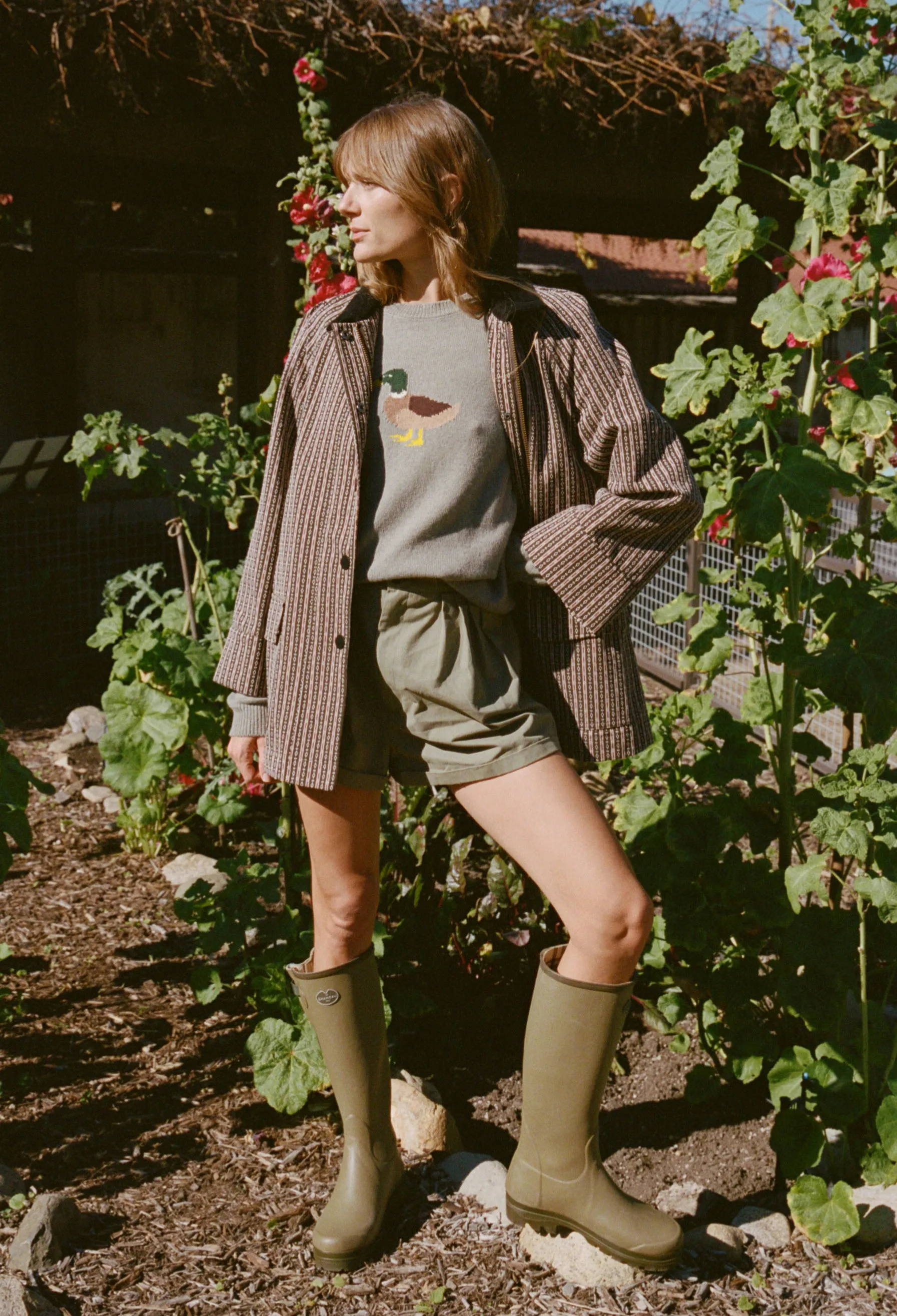 Logan Saddle Stripe Barn Coat sold by Ciao Lucia product image thumbnail 4