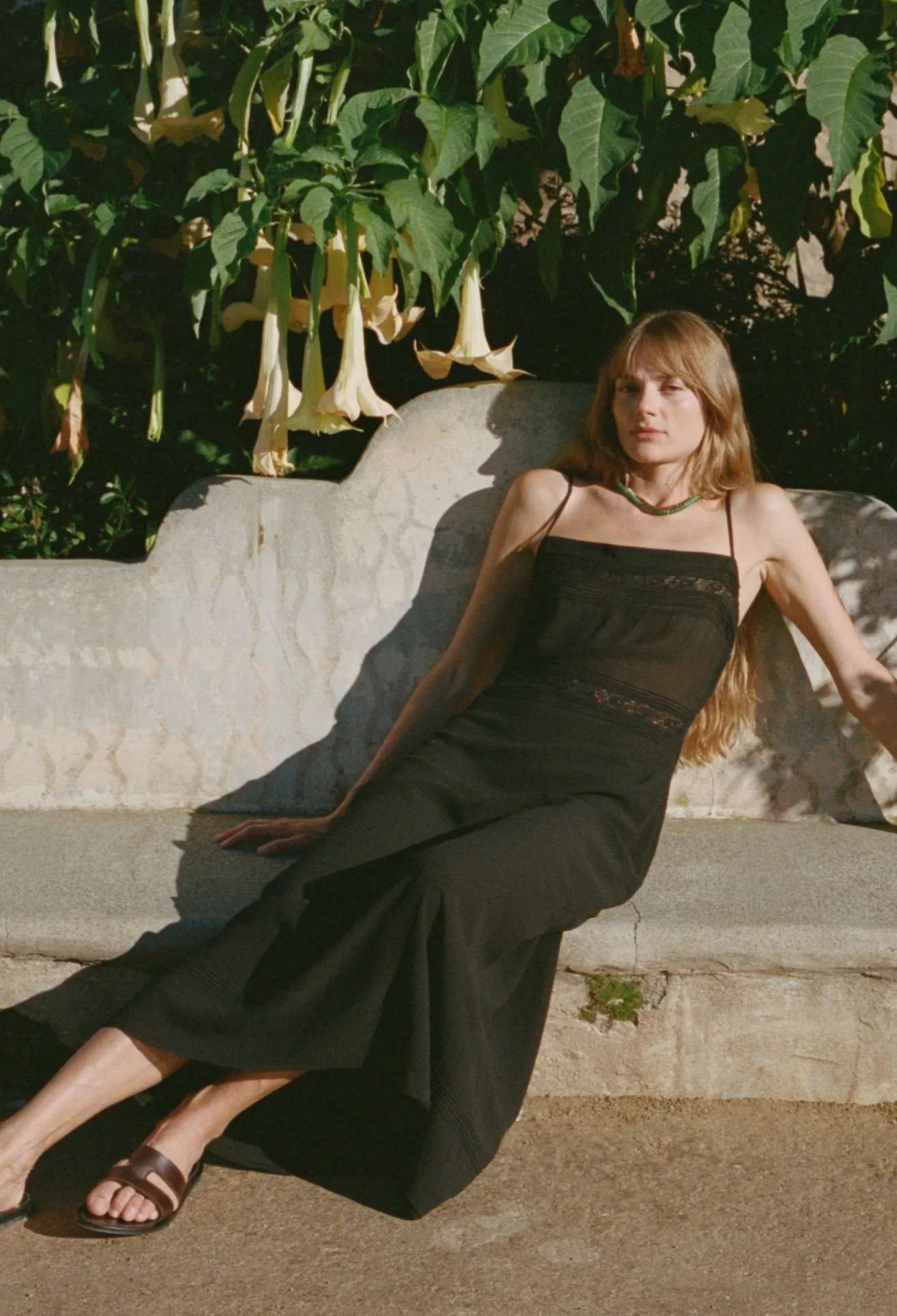Beverly Black Georgette Silk Dress sold by Ciao Lucia product image thumbnail 4