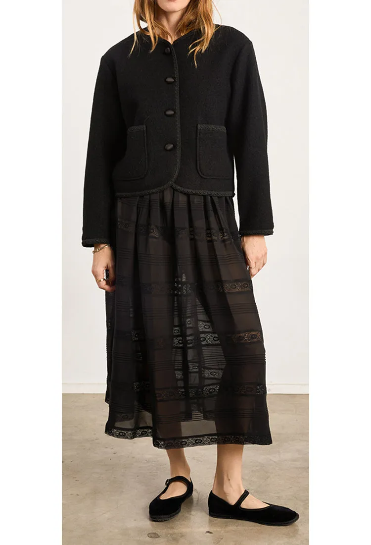 Safira Black Georgette Silk Skirt sold by Ciao Lucia product image thumbnail 2