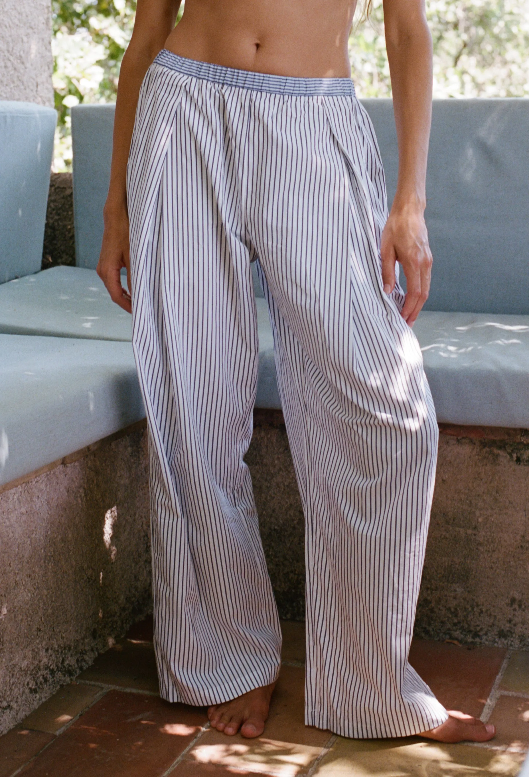 Kaila Stripe Cotton Poplin Pant sold by Ciao Lucia