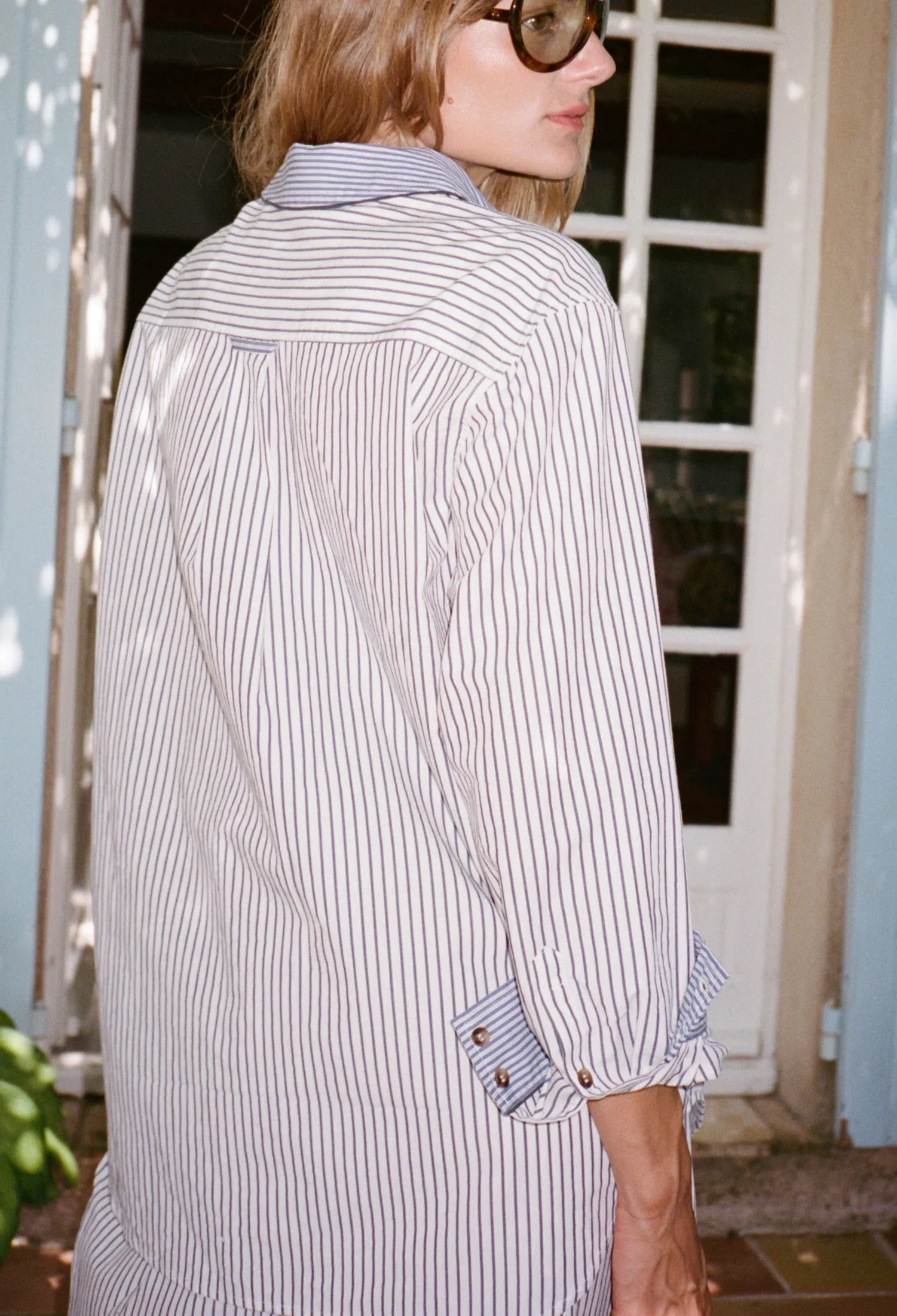 Delan Stripe Cotton Poplin Top sold by Ciao Lucia product image thumbnail 3