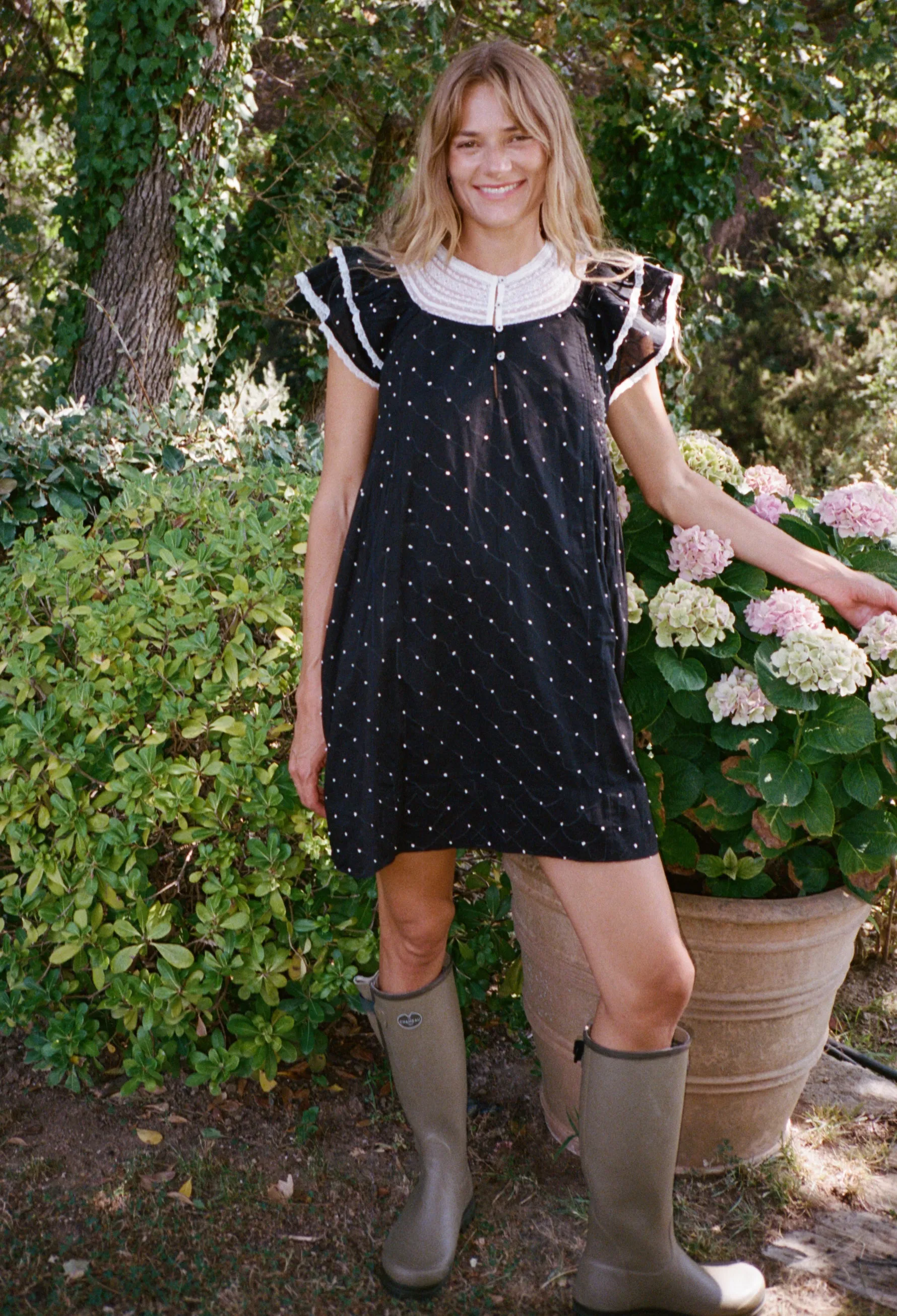 Ailon Black Cotton Voile Dress sold by Ciao Lucia product image thumbnail 3
