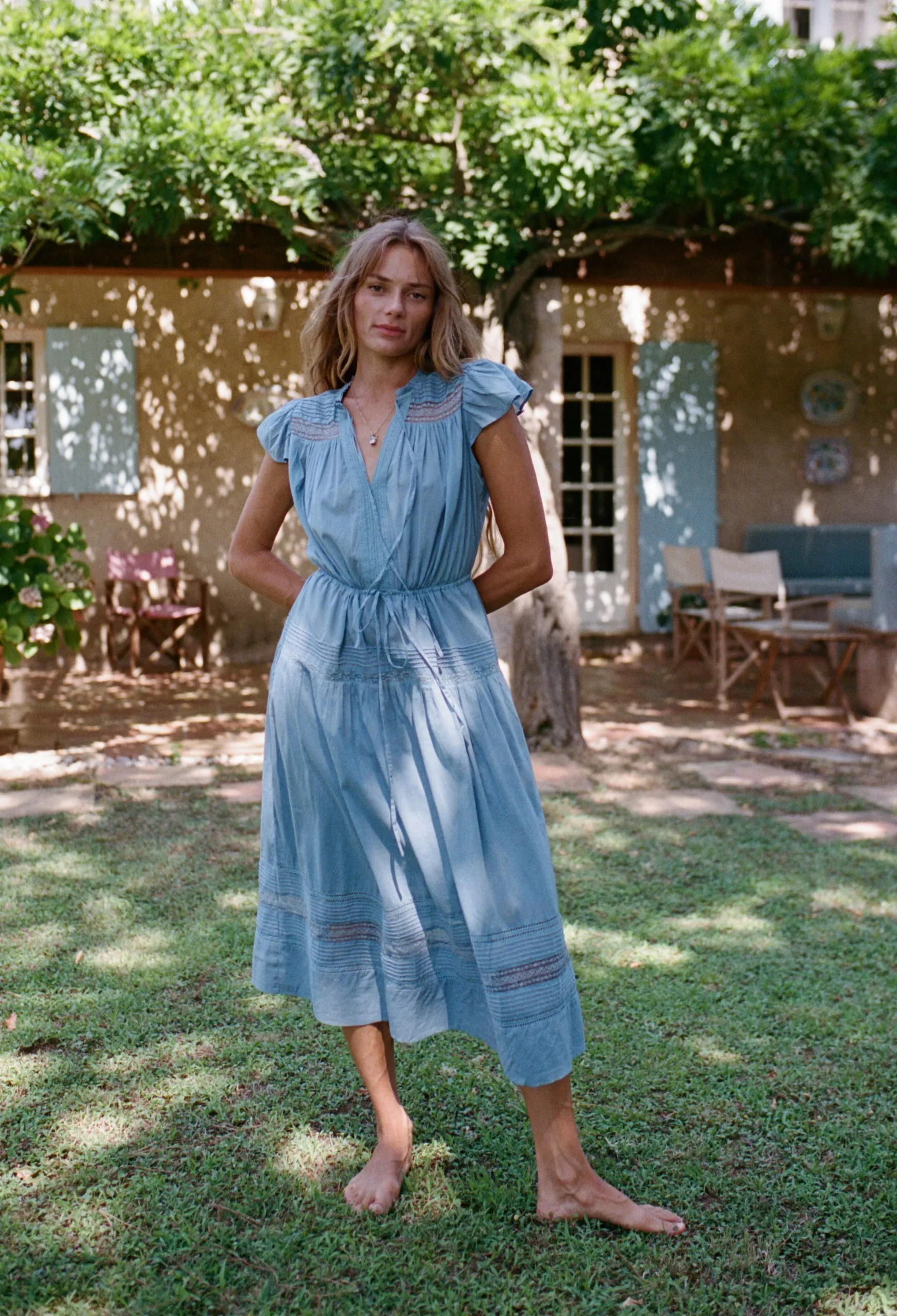 Laurine Cotton Voile Dress Blue sold by Ciao Lucia product image thumbnail 2