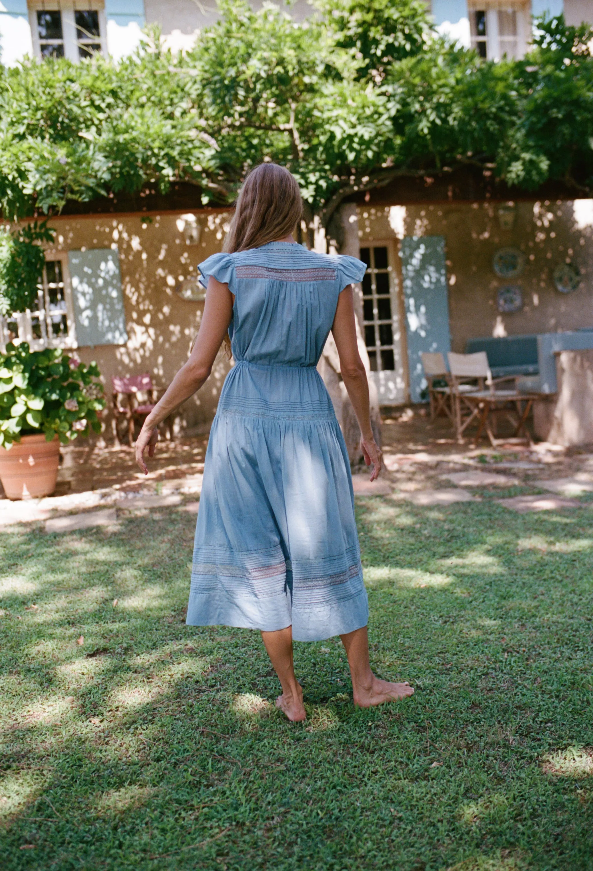 Laurine Cotton Voile Dress Blue sold by Ciao Lucia product image thumbnail 3