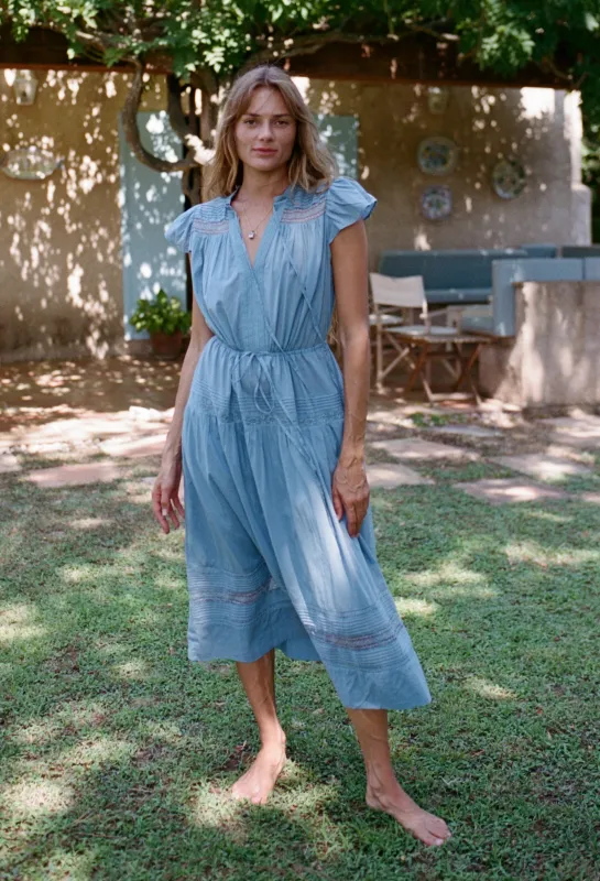 Laurine Cotton Slate Dress made by Ciao Lucia