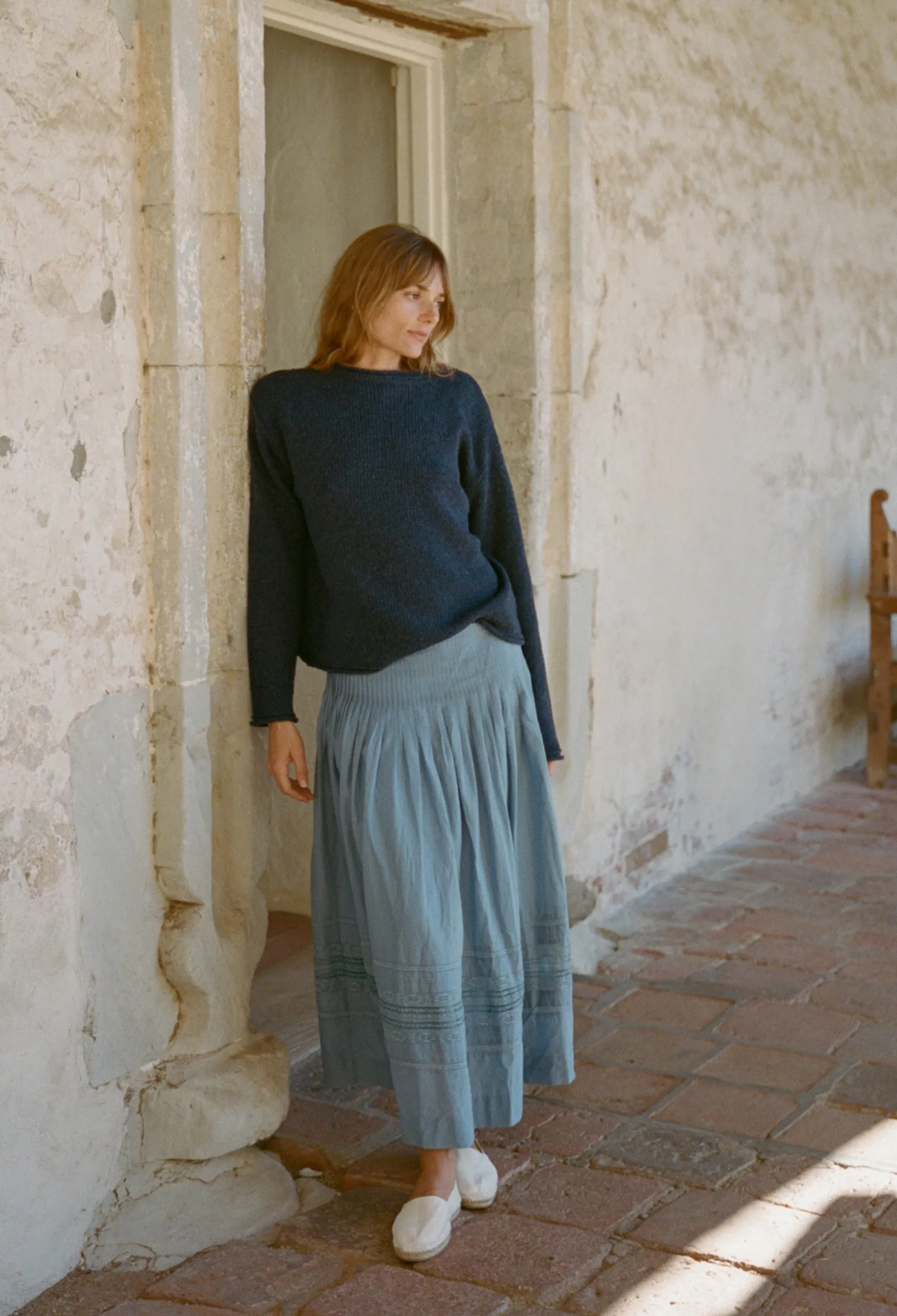 Enika Slate Cotton Voile Skirt sold by Ciao Lucia product image thumbnail 2
