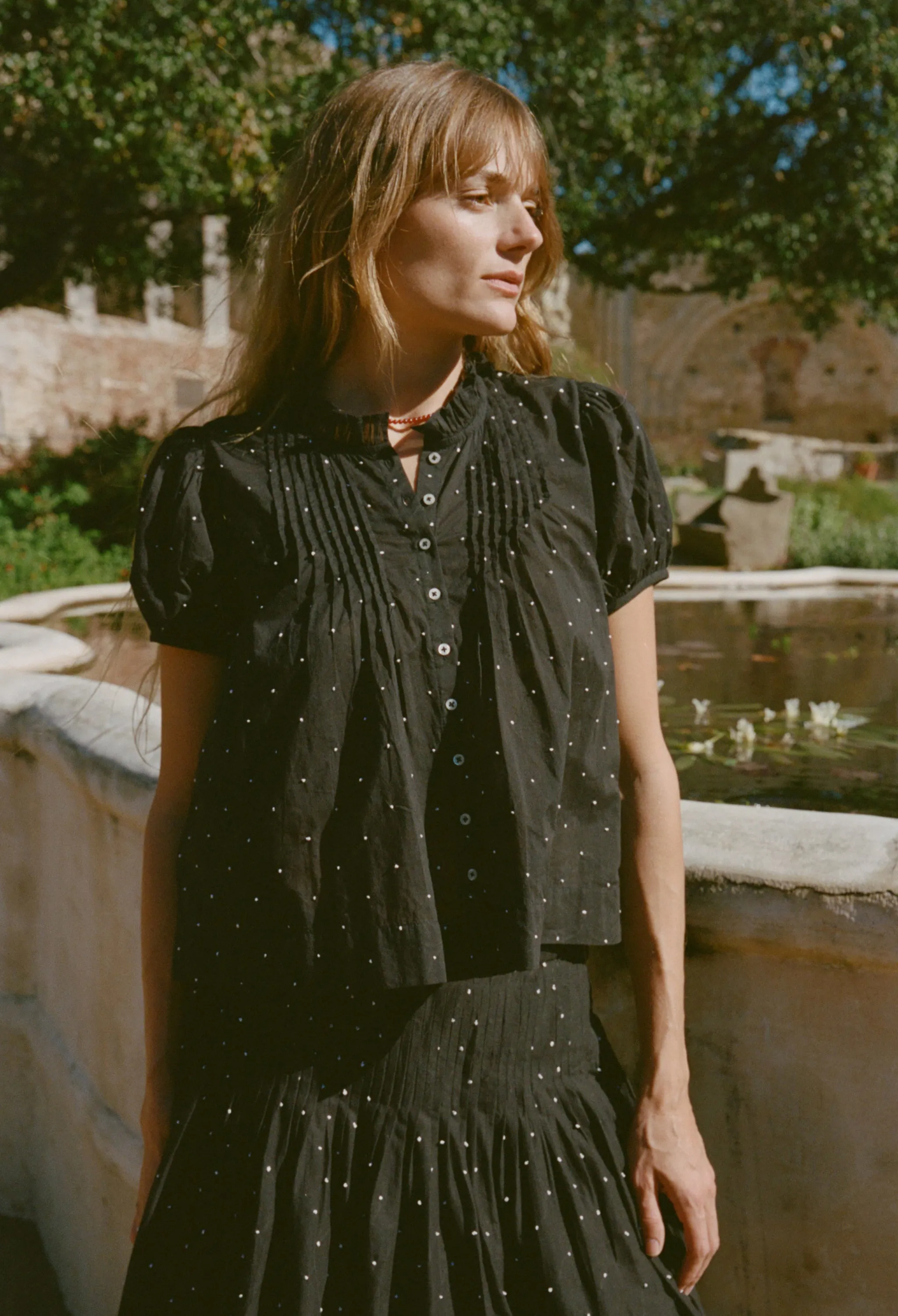 Laila Black Cotton Voile Top sold by Ciao Lucia product image thumbnail 3