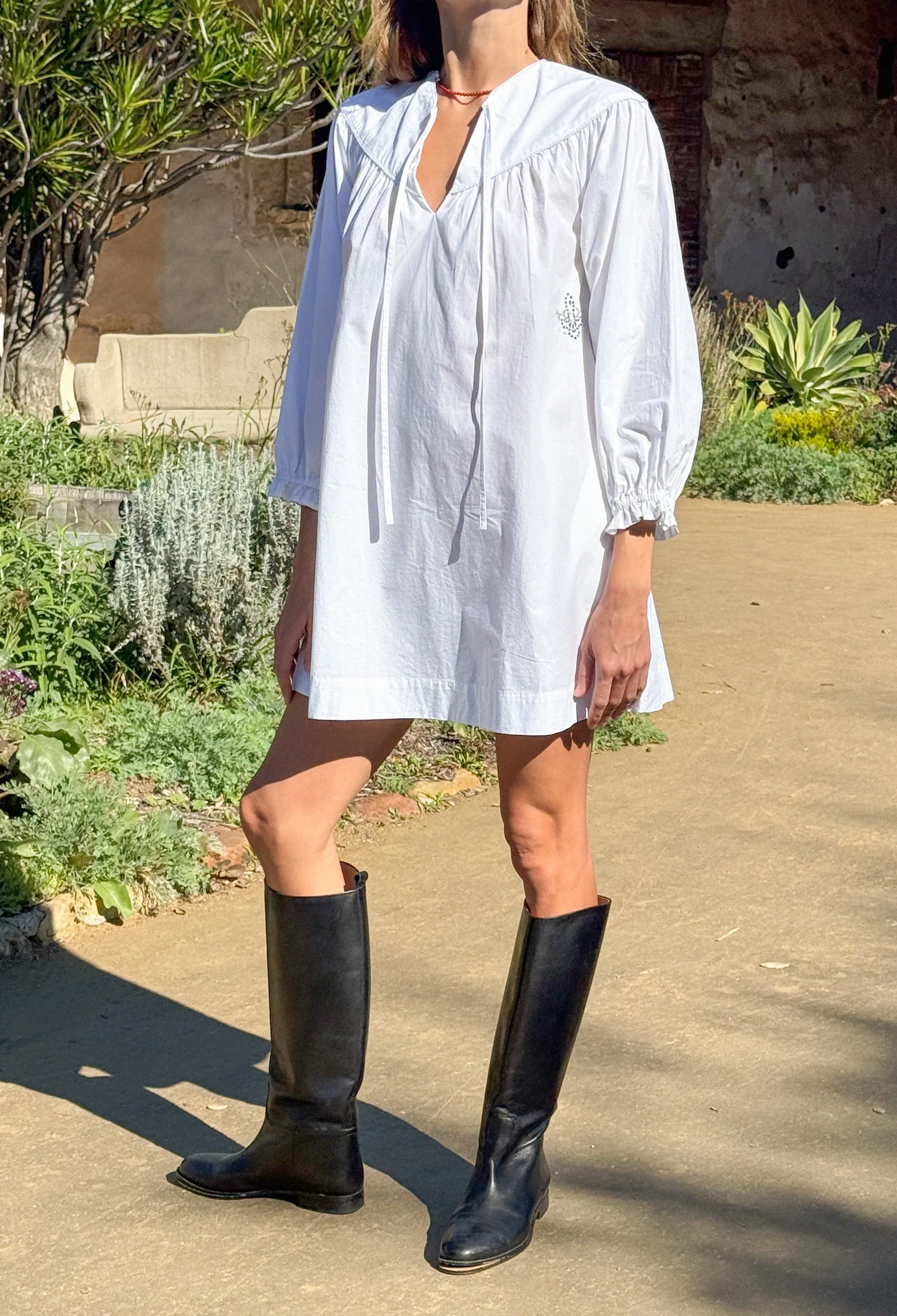 Tania White Cotton Poplin Dress sold by Ciao Lucia product image thumbnail 2