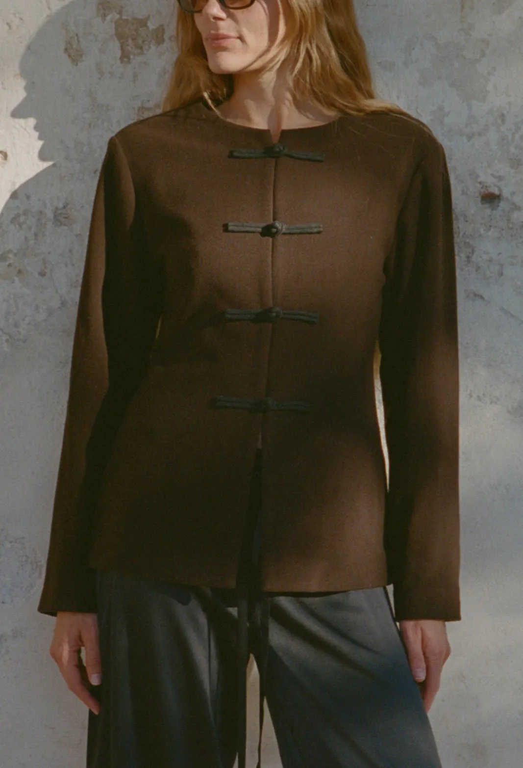 Danelle Brown Felt Coat sold by Ciao Lucia product image thumbnail 3