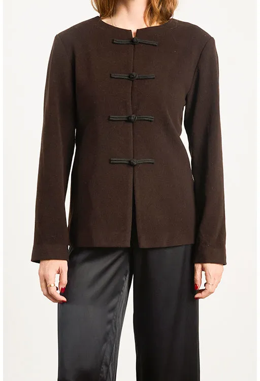 Danelle Brown Felt Coat sold by Ciao Lucia product image thumbnail 2